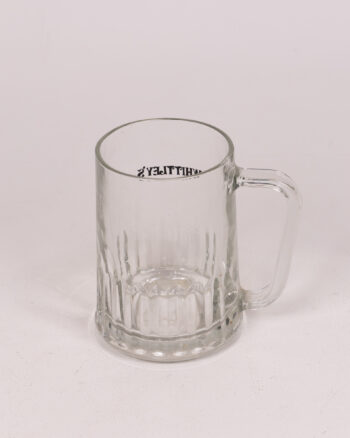 Whittley’s Clear Glass Tankard Beer Mug Pub Barware Collectible