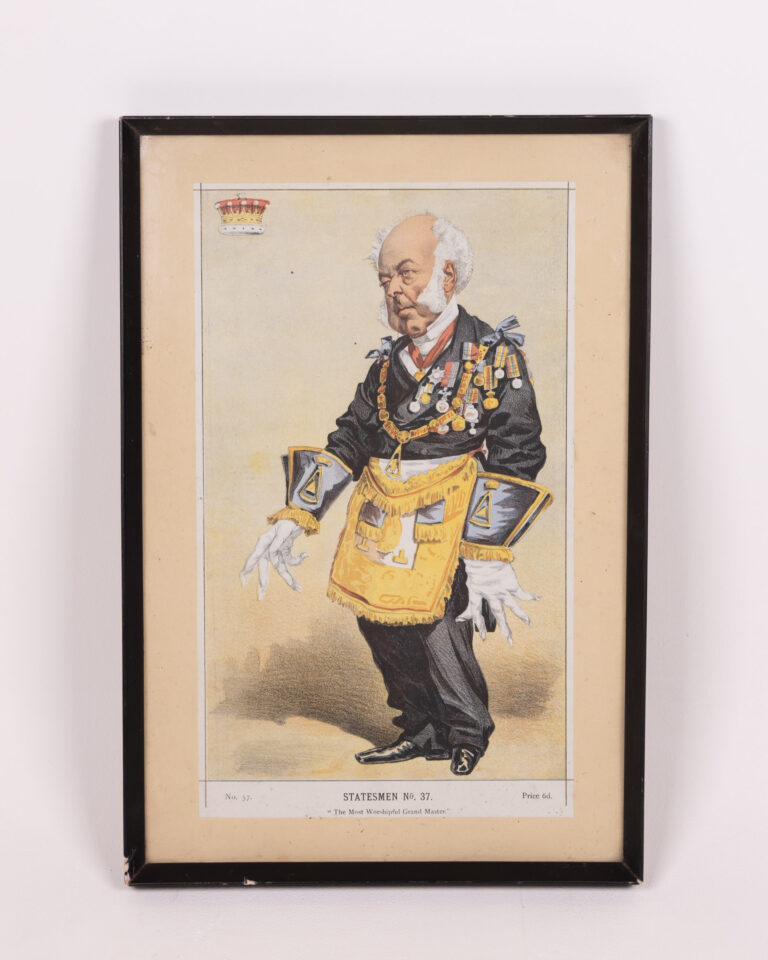 Framed 'Statesmen No.37' Print - Freemason Illustration, Black Frame