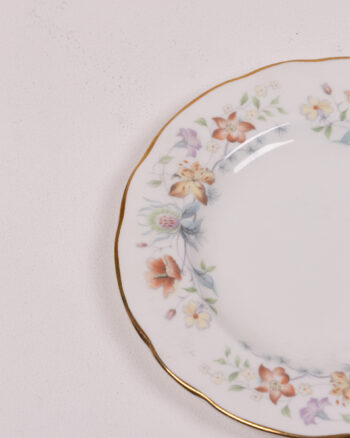 Vintage Duchess Bone China ‘Evelyn’ Floral Plate with Gold Trim