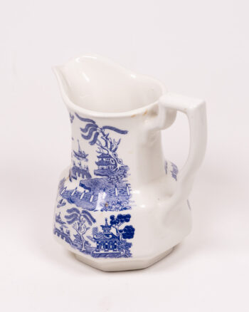 Vintage Blue Willow Cream Jug by Regal, Hexagonal China Milk Pitcher
