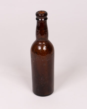 Vintage Brown “Back House” & “Dundalk” Embossed Glass Bottle – Home Decor Collectible