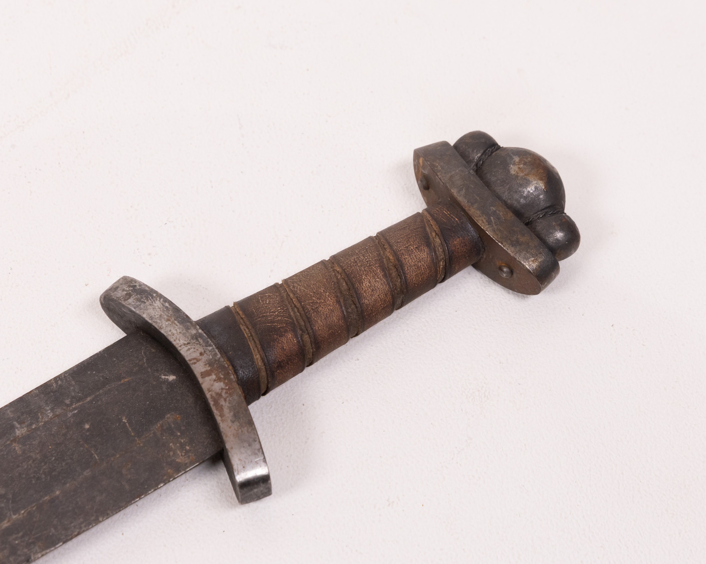 Vintage Style Metal Sword with Leather Wrapped Handle - On The Square ...