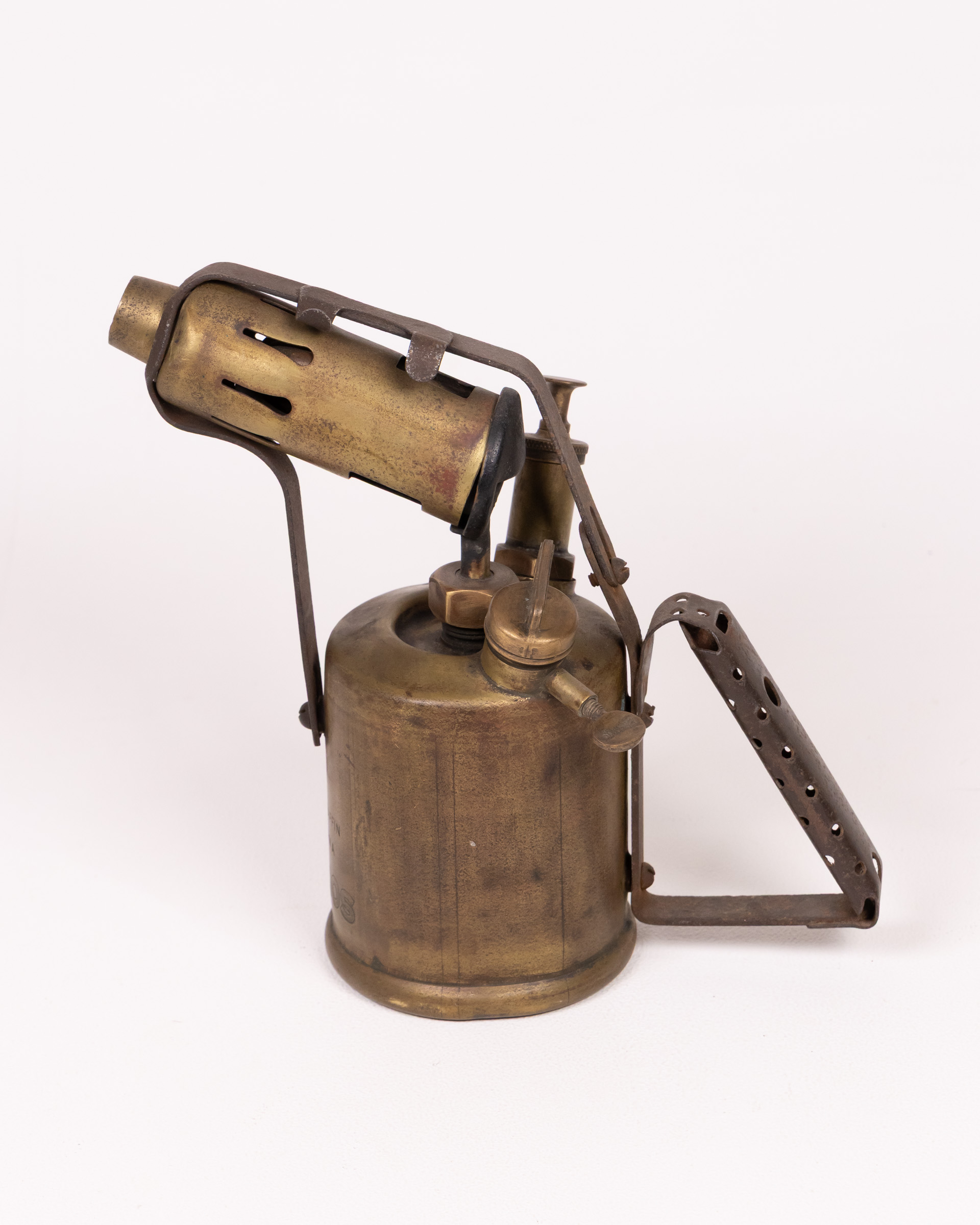 Vintage Burmos 1 Pint Paraffin Blowtorch, Brass and Steel Construction