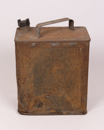 Vintage Pratts Motor Spirit Metal Fuel Can with Handle