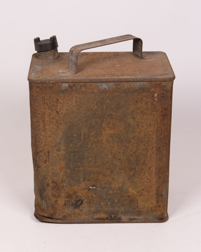 Vintage Pratts Motor Spirit Metal Fuel Can with Handle