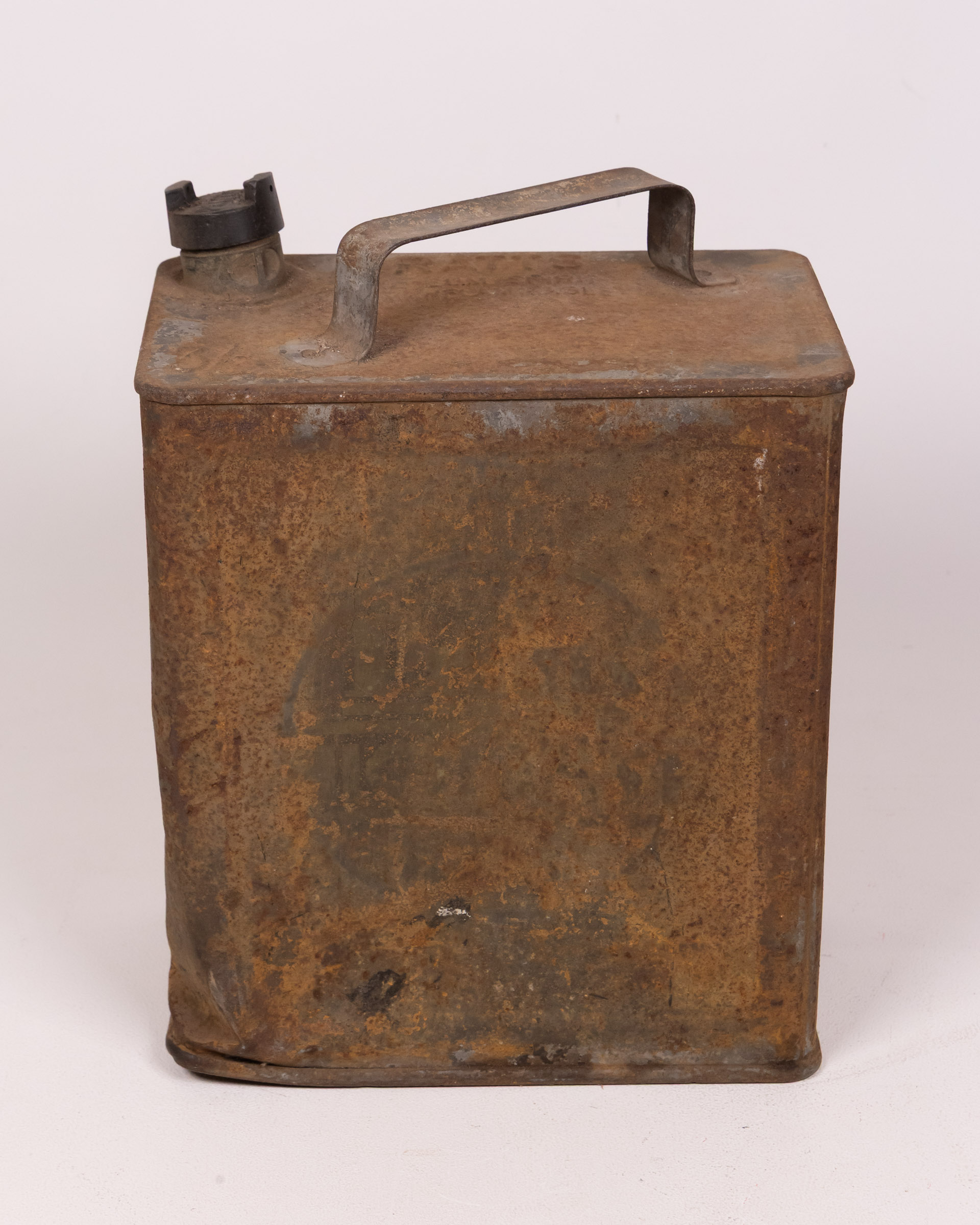 Vintage Pratts Motor Spirit Metal Fuel Can with Handle