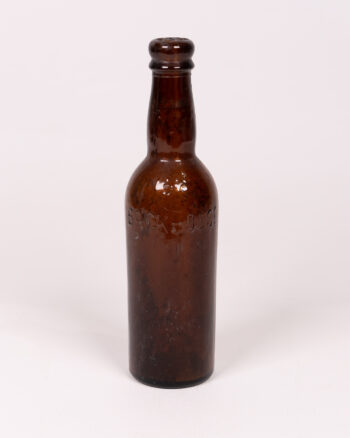 Vintage Brown “Back House” & “Dundalk” Embossed Glass Bottle – Home Decor Collectible