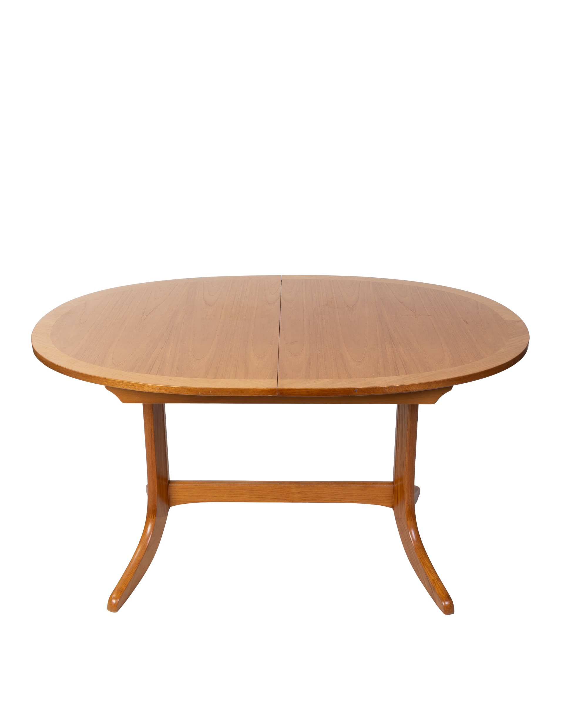 Vintage Nathan Furniture Mid-Century Teak Extendable Oval Dining Table