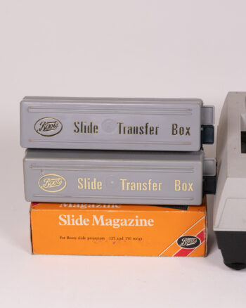 Vintage Boots Th125S Slide Projector Set w/ Slides & Transfer Boxes