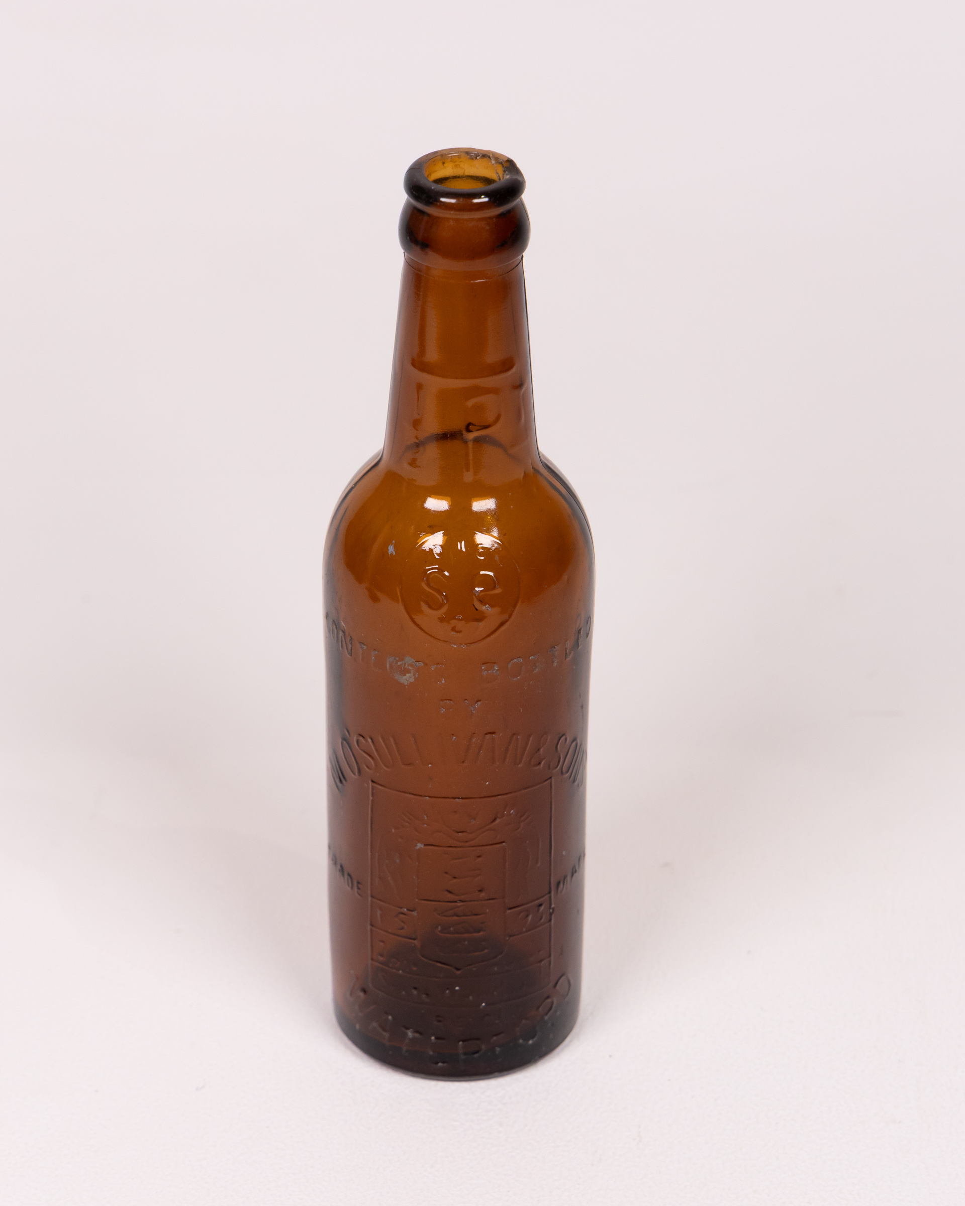 Vintage ‘O’Sullivan & Sons’ Brown Glass Collectable Bottle, Embossed Design