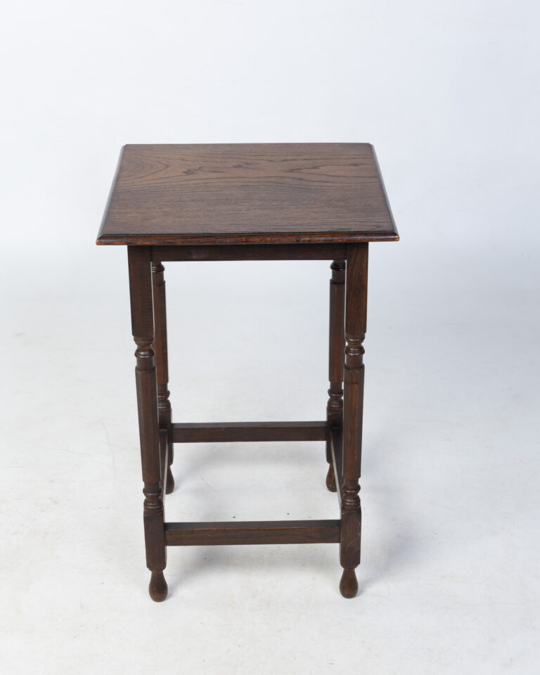 Vintage Brown Wood Side Table with Decorative Legs - Classic Style