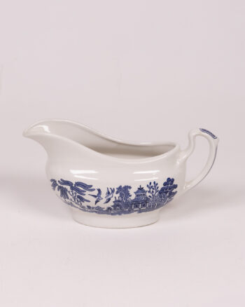 Churchill England Willow White & Blue Ceramic Gravy Boat / Sauce Boat