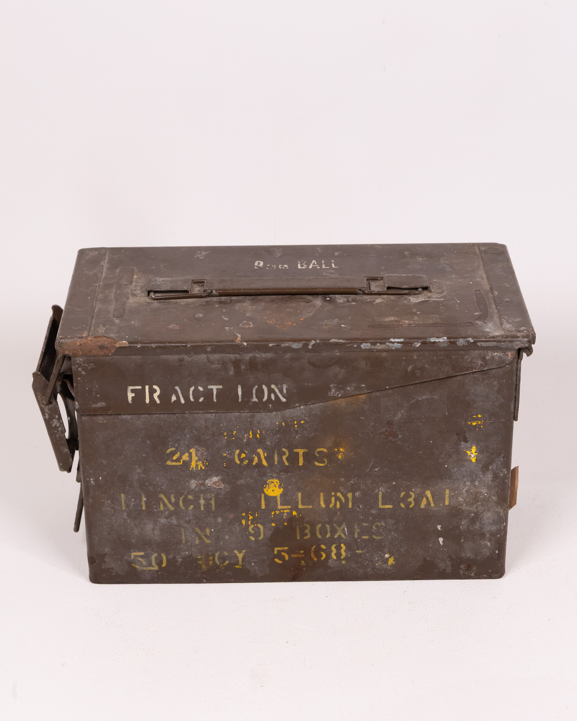 Vintage Metal Ammunition Box with Stencilled Details