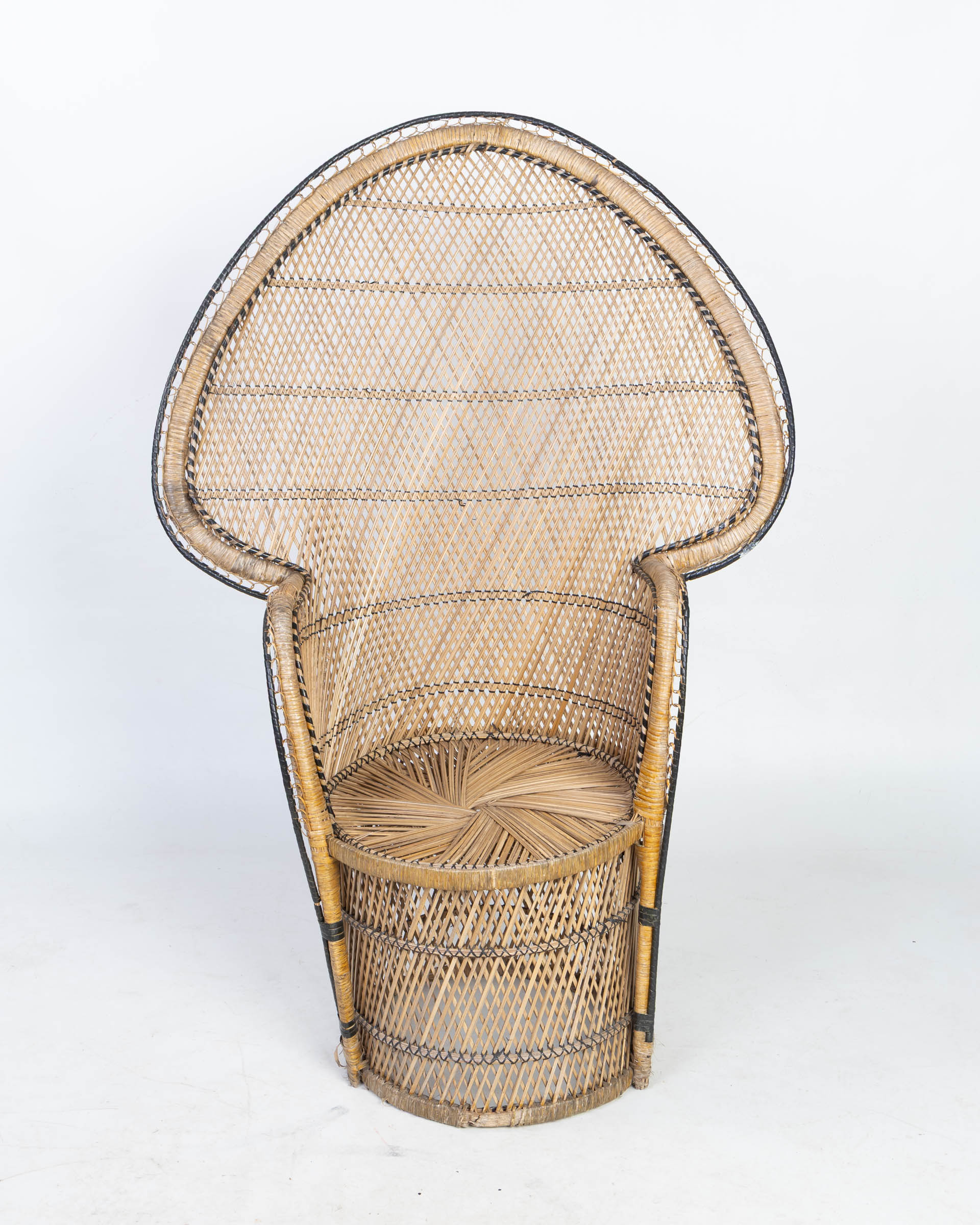Wicker Peacock Chair with High Fan Back