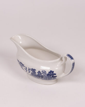 Churchill England Willow White & Blue Ceramic Gravy Boat / Sauce Boat