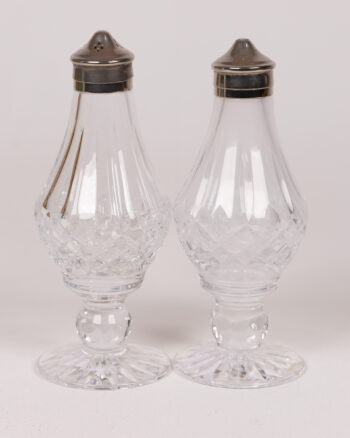 Vintage Glass Salt and Pepper Shakers with Silver Tops