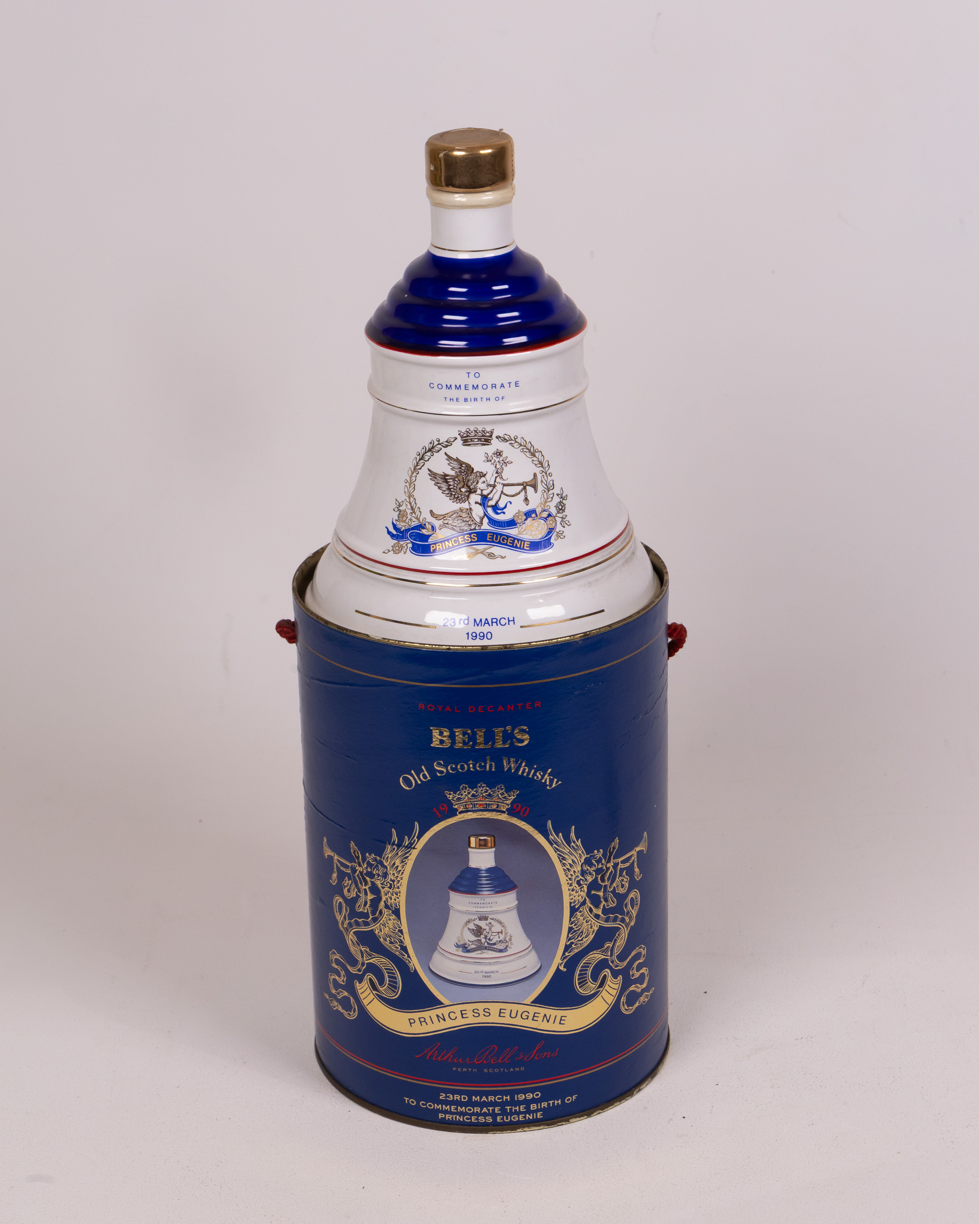 Bell’s Porcelain Whisky Decanter with Princess Eugenie Tin