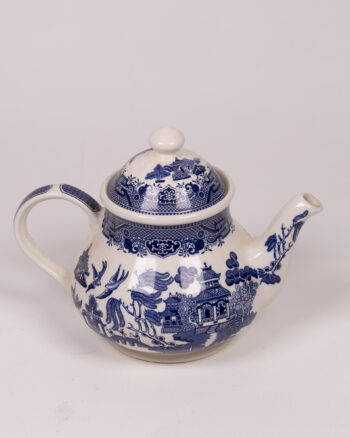 Churchill Willow Pattern Teapot, Fine Bone China Blue & White Teapot