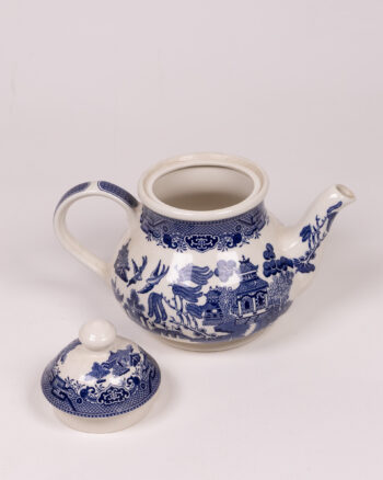 Churchill Willow Pattern Teapot, Fine Bone China Blue & White Teapot
