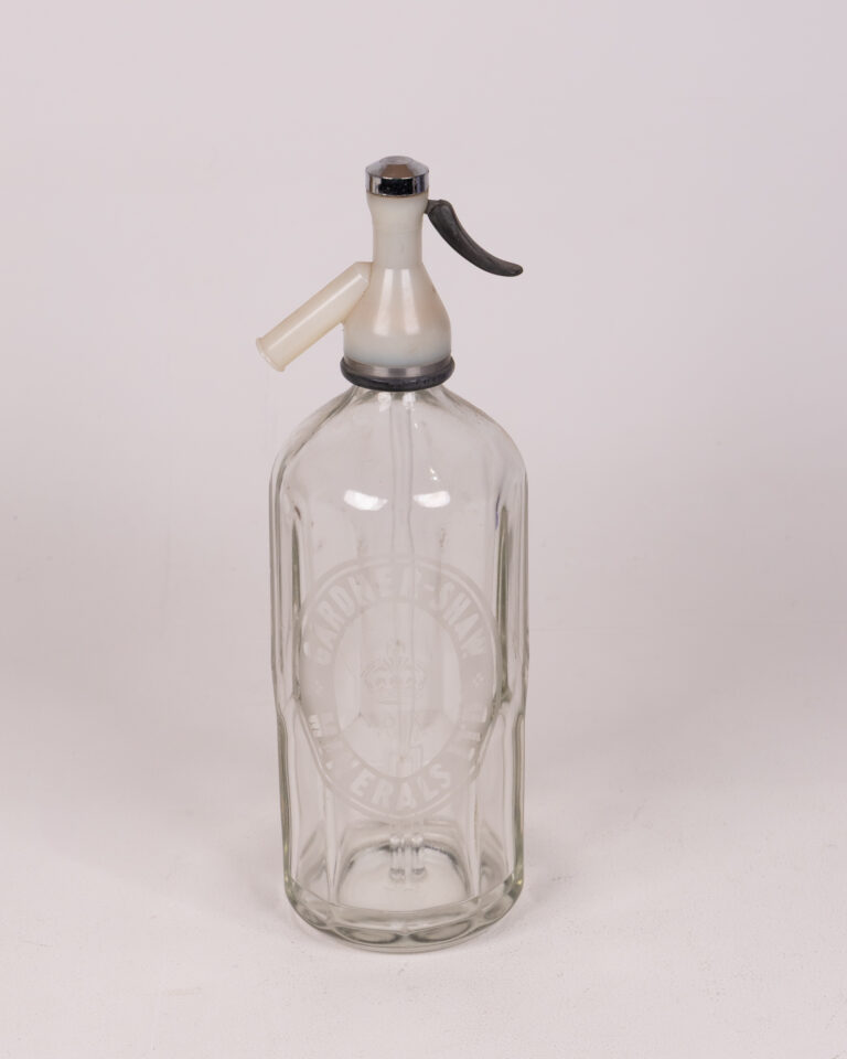 Vintage Gardner-Shaw Glass Soda Siphon with Lever