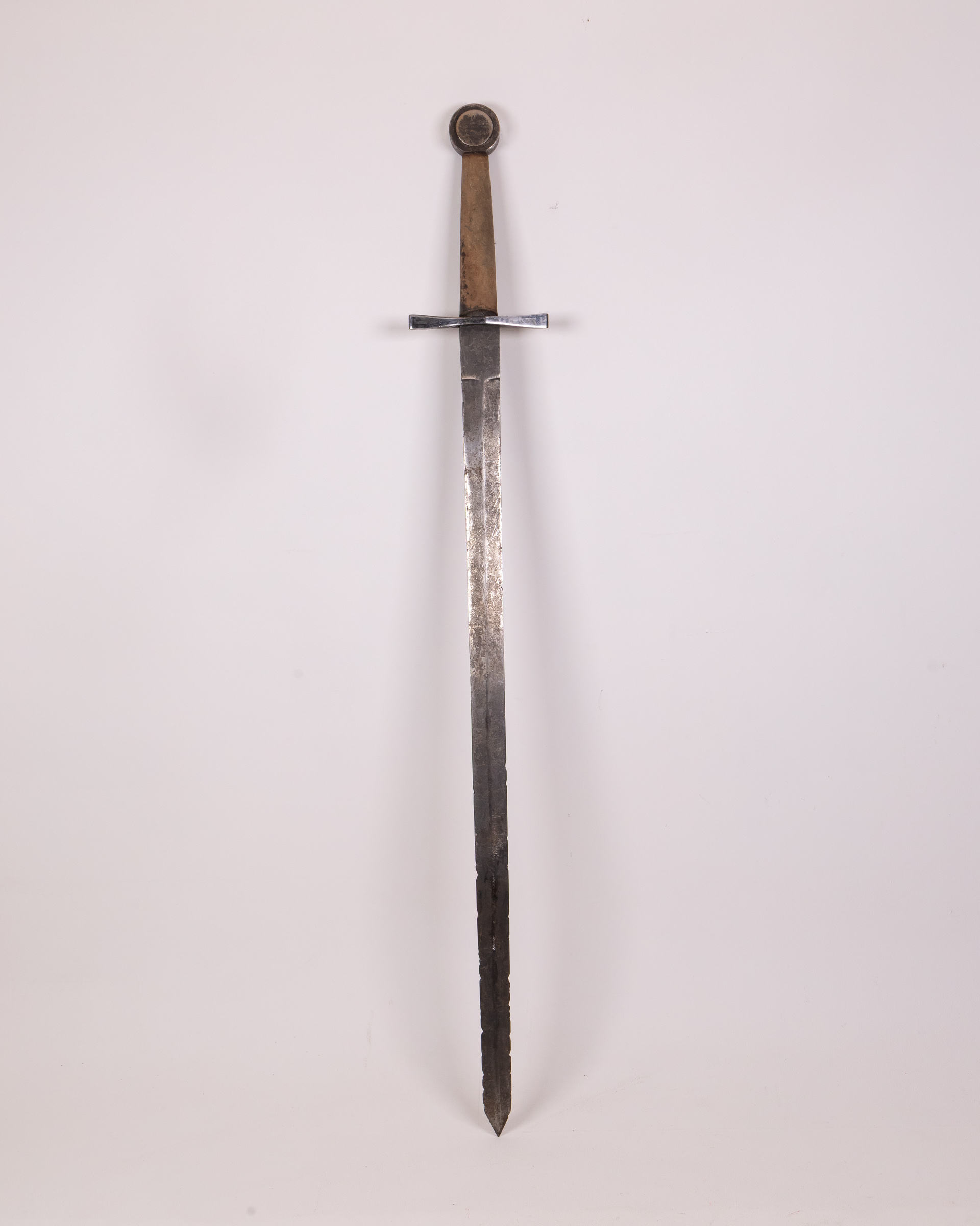 Vintage Style Metal Sword movie prop with Leather-Wrapped Handle