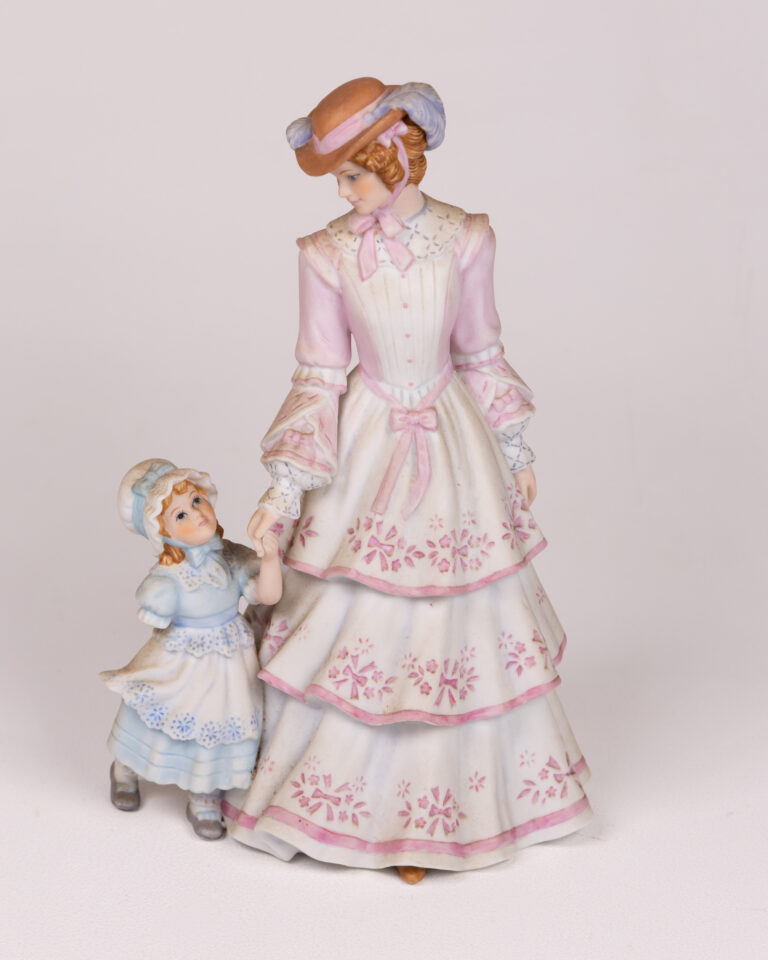 Brooks & Bentley Porcelain Figurine, Victorian Lady and Child Ornament