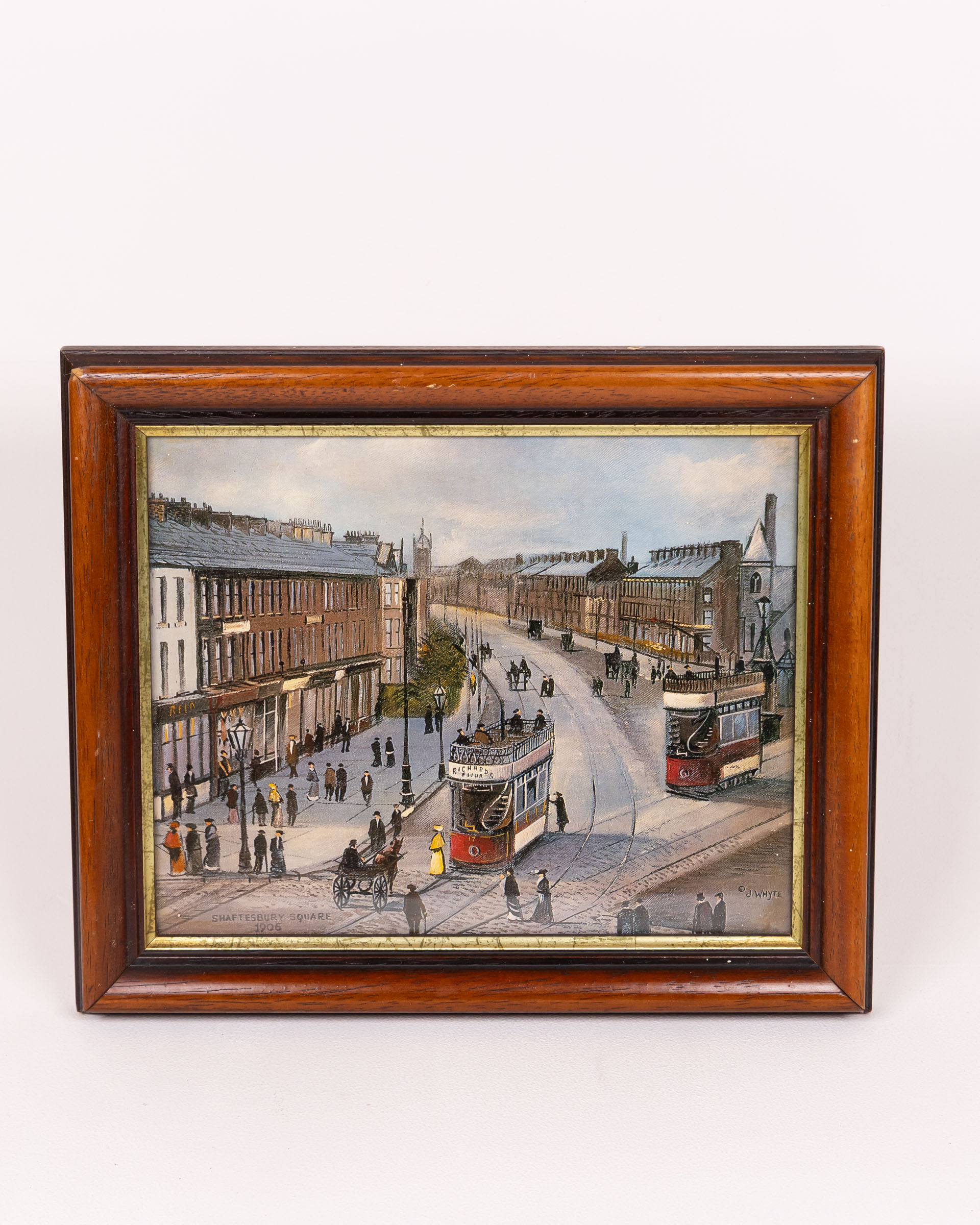 Vintage Framed Print, Shaftesbury Square Belfast 1905, Wooden Frame