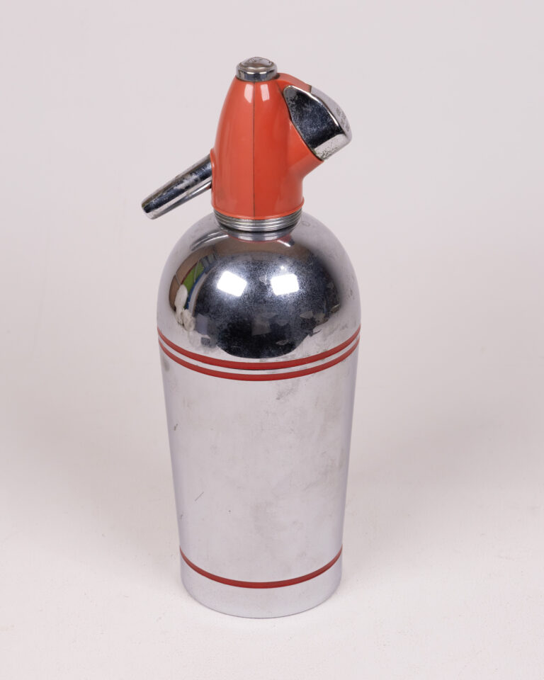 Vintage Chrome and Orange Plastic Soda Syphon Dispenser