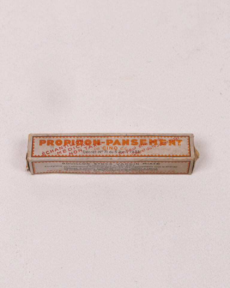 Vintage French Paper Medical Dressing Kit with Text