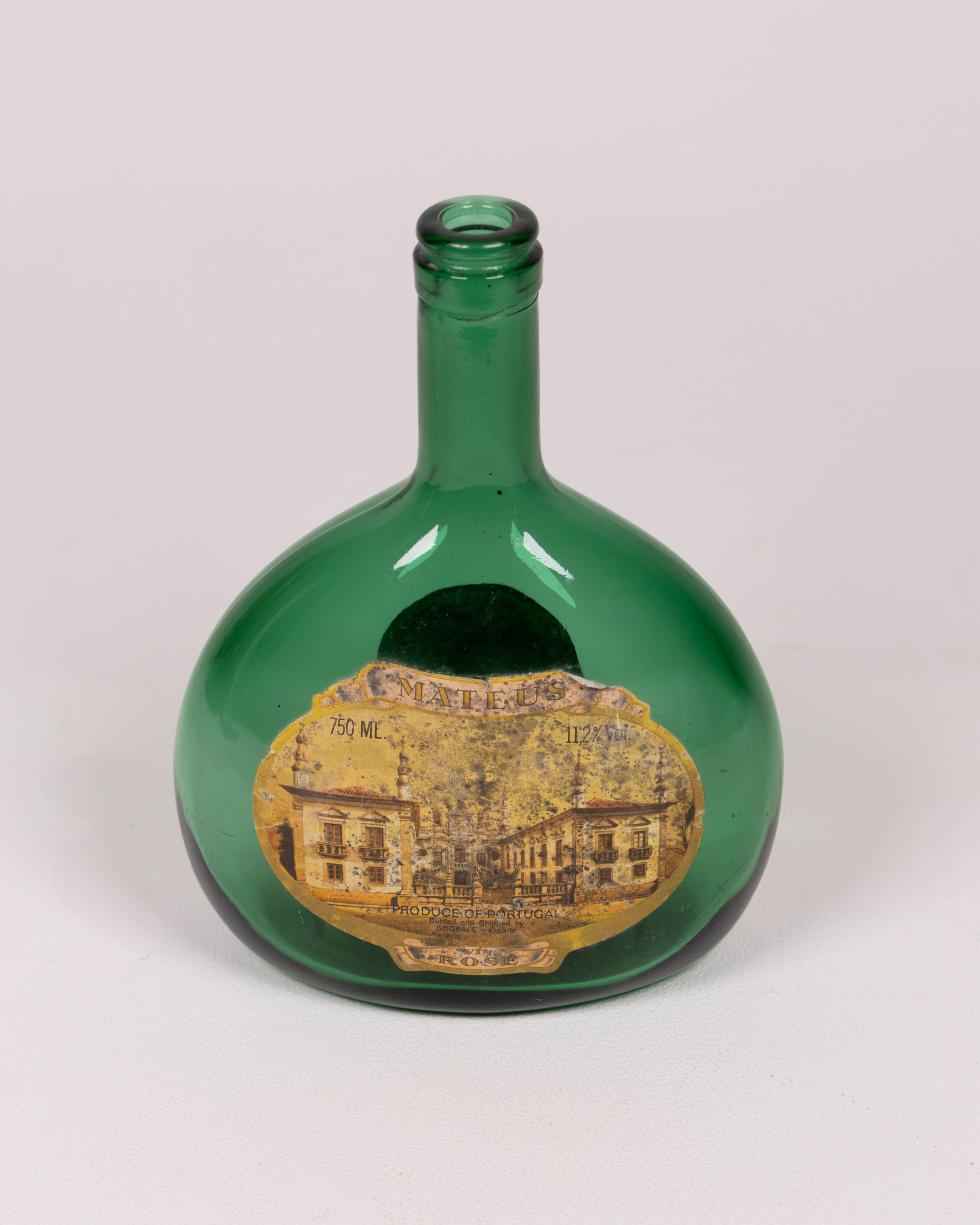 Vintage Mateus Rosé Green Glass Bottle, Portuguese Wine Bottle