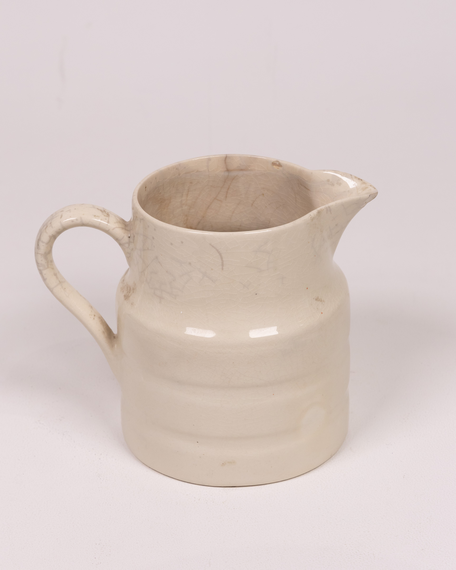 Vintage Cream Ceramic Milk Jug, Small Creamware Pitcher