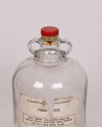 Vintage Consol Fruits Tonic 5L Glass Bottle with Red Lid and Handles