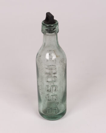 Vintage ‘Aerated Belfast’ Embossed Green Glass Bottle With Stopper