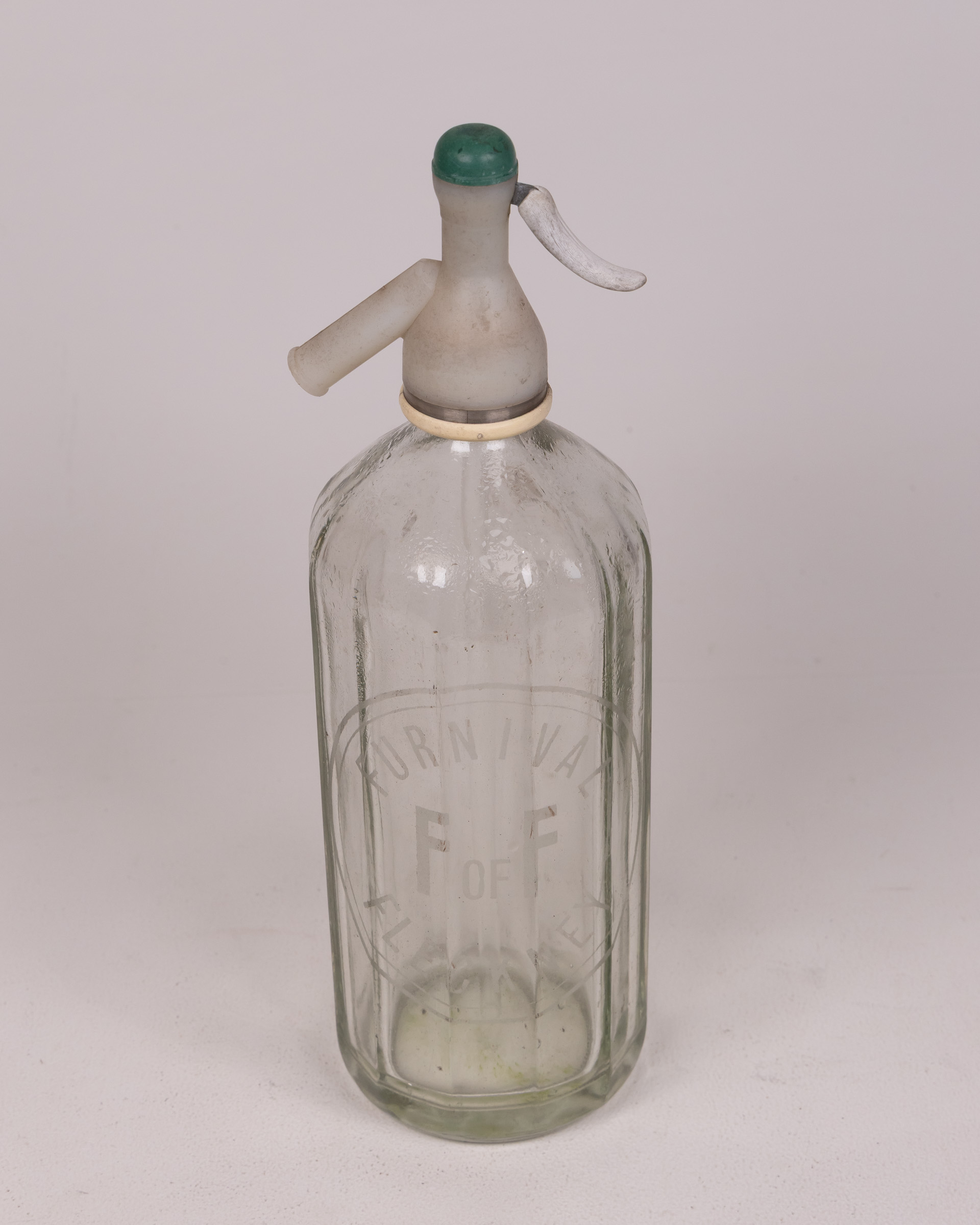 Vintage Glass Soda Siphon with Etched Lettering