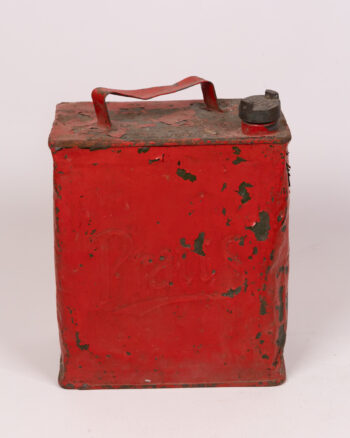 Vintage Pratts Metal Petrol Can with Embossed Logo