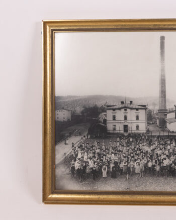 Vintage Framed B&W Photograph Julius Bendix Sohne Factory, Gold Frame