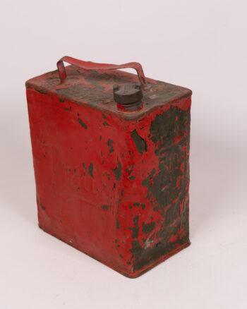 Vintage Pratts Metal Petrol Can with Embossed Logo