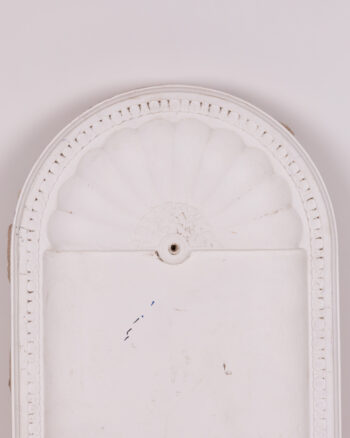 Vintage White Cast Wall Pocket with Shell Detail & Beaded Trim