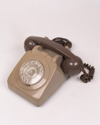Vintage Brown Rotary Dial Telephone – Retro Home Decor, Classic Style