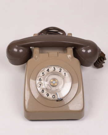 Vintage Brown Rotary Dial Telephone – Retro Home Decor, Classic Style