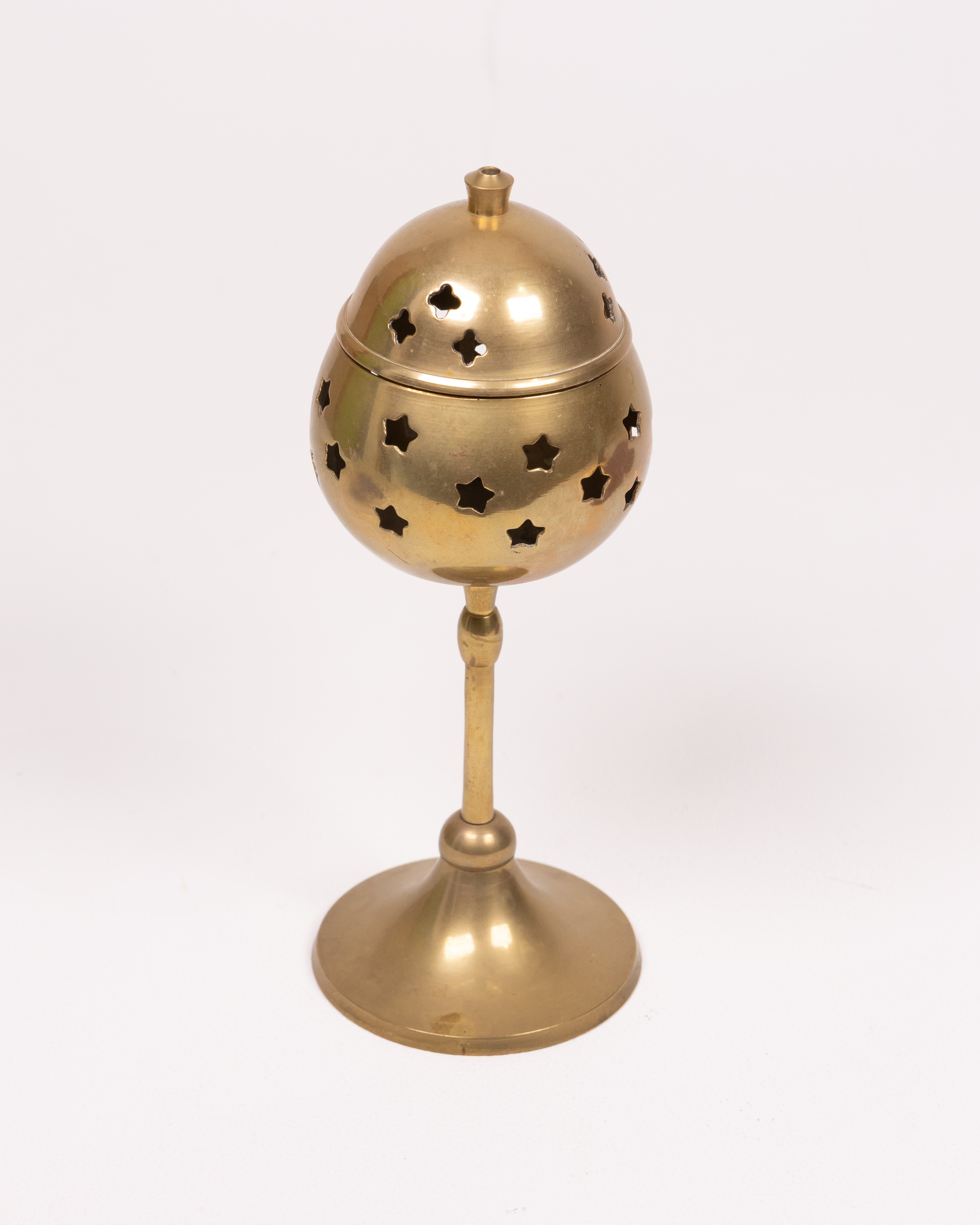 Brass Incense Burner with Star Cutout Lid