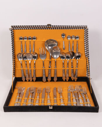 Silver Flatware Set in Fitted Case, Elegant Tableware for Fine Dining