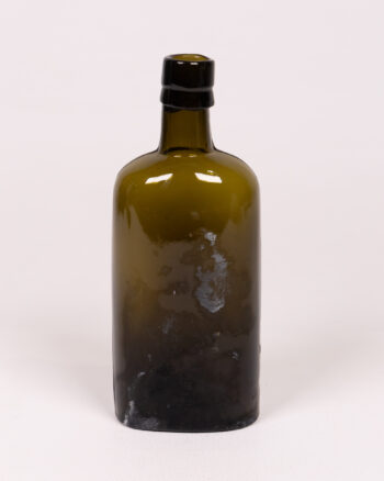 Vintage Olive Green Glass Bottle, Decorative Vase, Antique Glassware