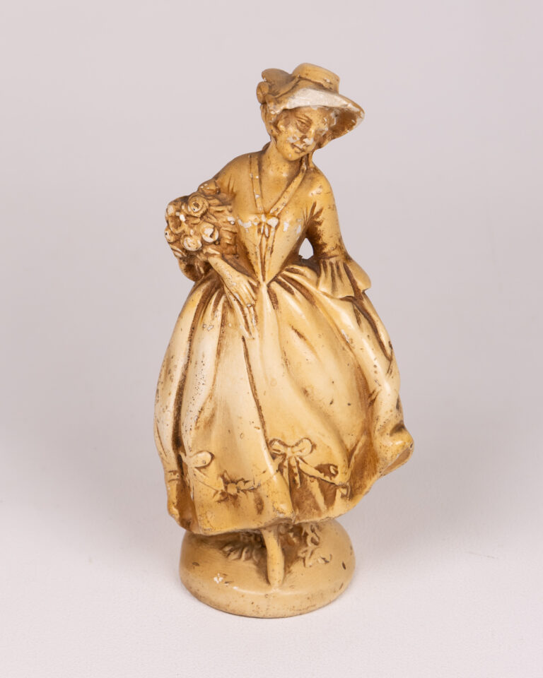 Vintage Cream Lady Figurine 1700s Style Decorative Collectible Figure