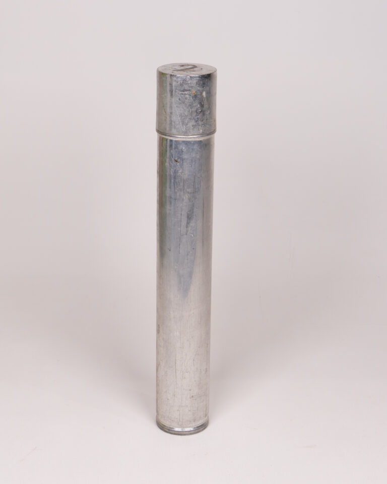 Vintage Metal Pipette Storage Container, Silver Tone Scientific Cylinder