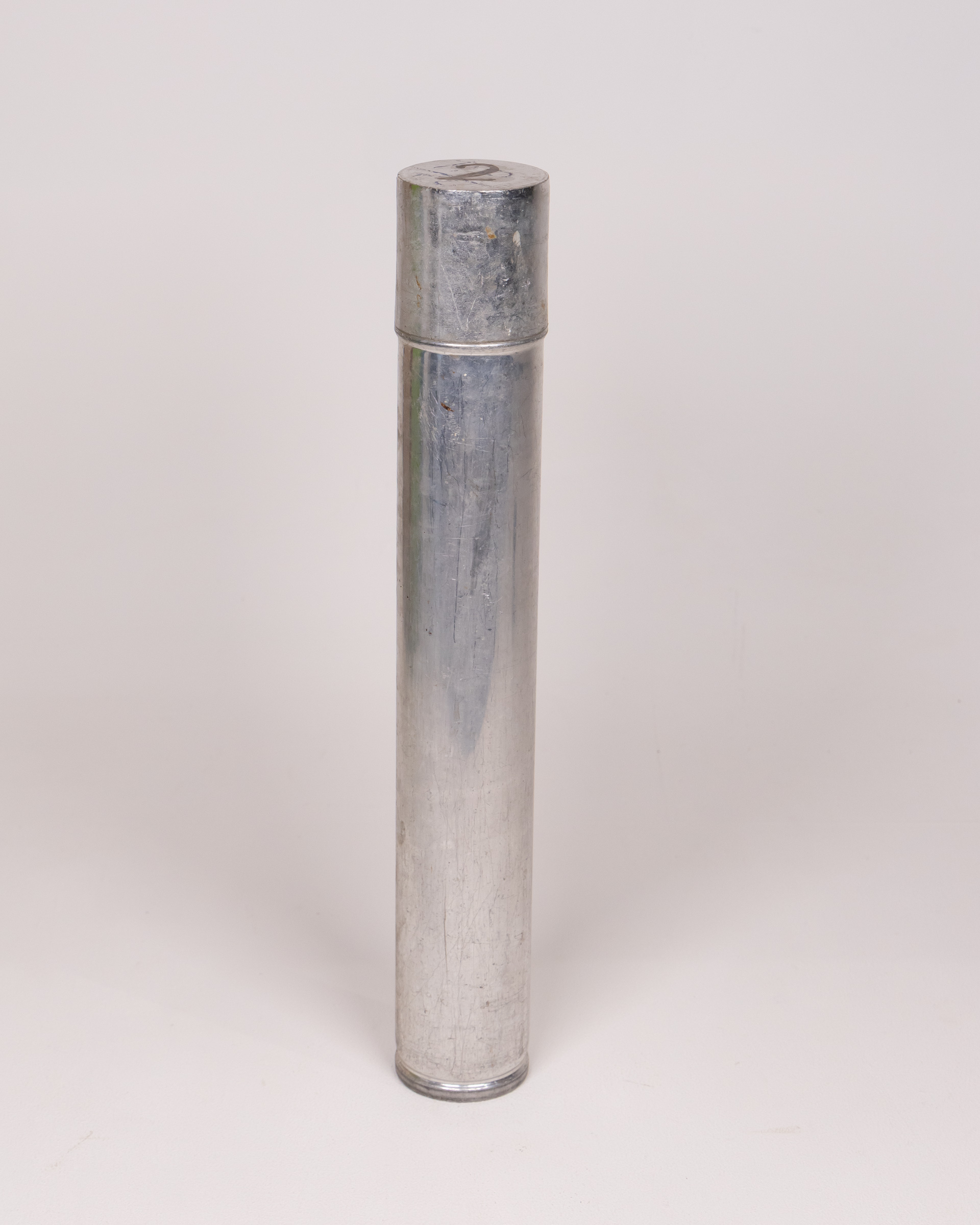 Vintage Metal Pipette Storage Container, Silver Tone Scientific Cylinder