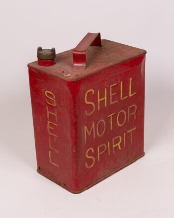 Vintage Shell Motor Spirit Can with Metal Handle