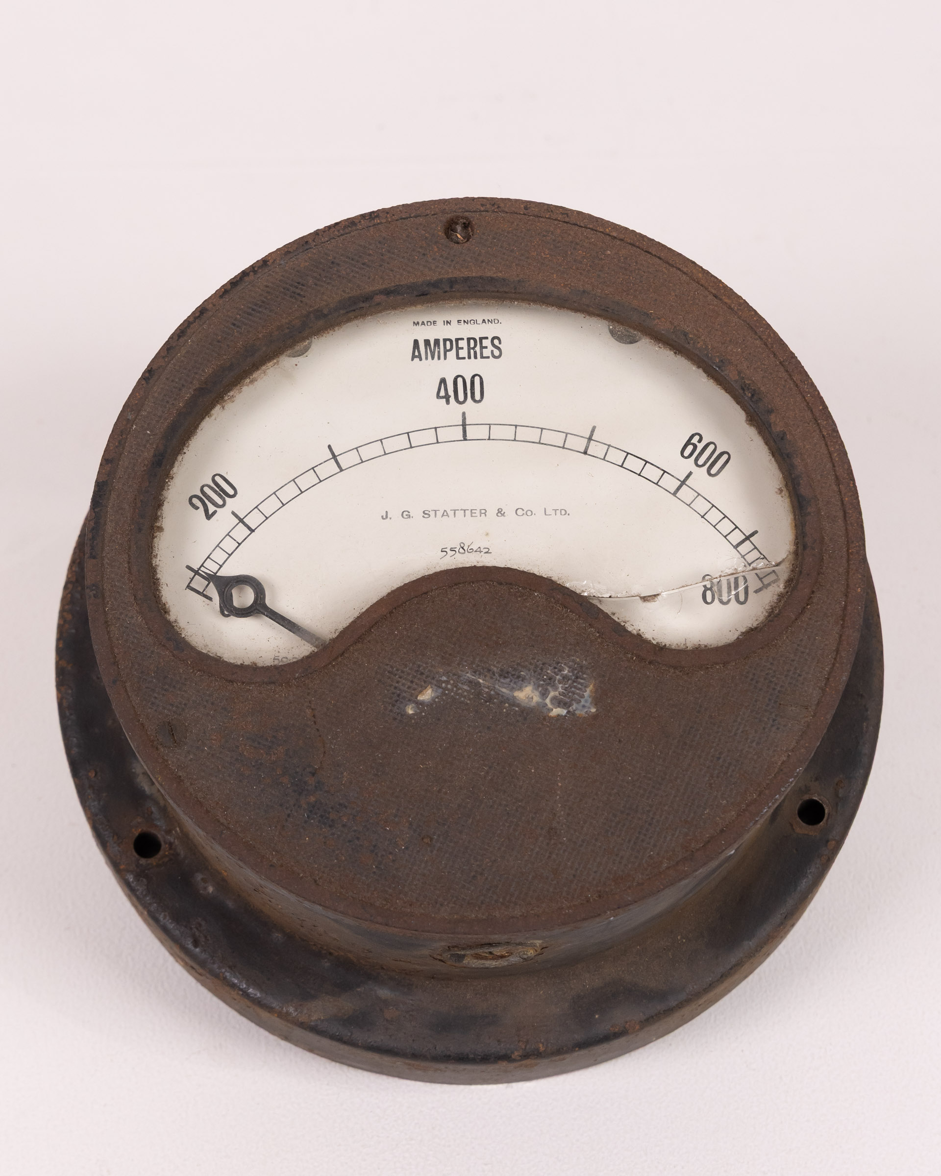 Vintage J. G. Statter Amperes Meter, Industrial Collectible, Made in England