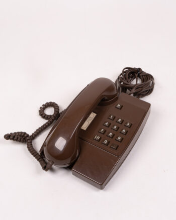 Vintage Brown Push-Button Telephone – Retro Home Decor Collectible