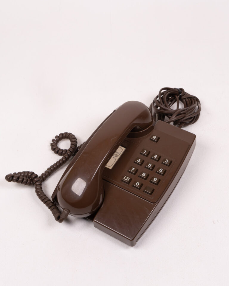 Vintage Brown Push-Button Telephone - Retro Home Decor Collectible